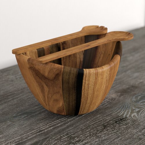 Millwood Pines Task N Wood Salad Bowl Reviews Wayfair